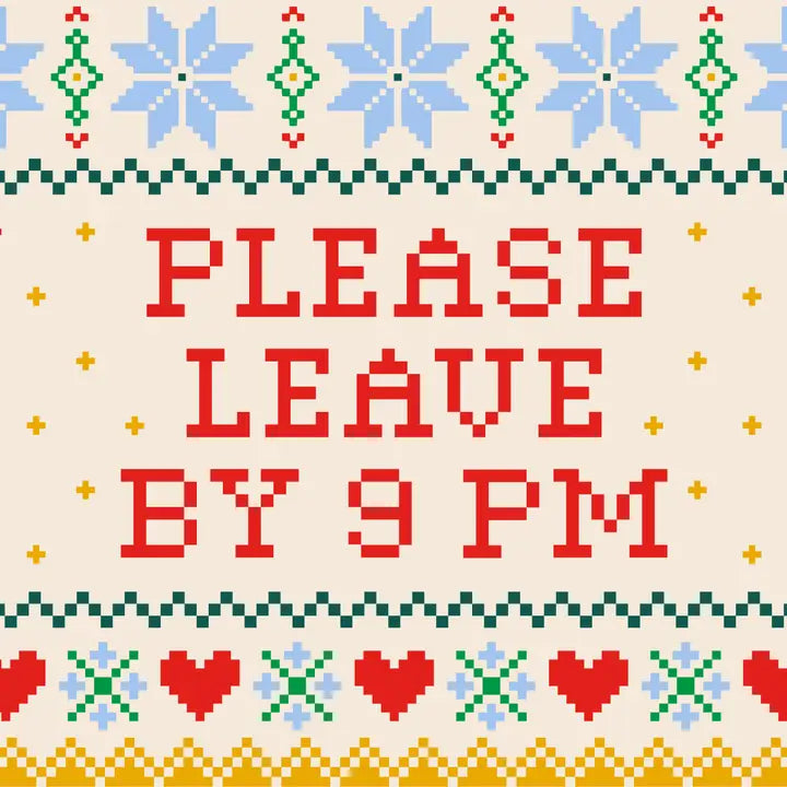 Funny Holiday Cocktail Napkins | Leave By 9pm - 20ct