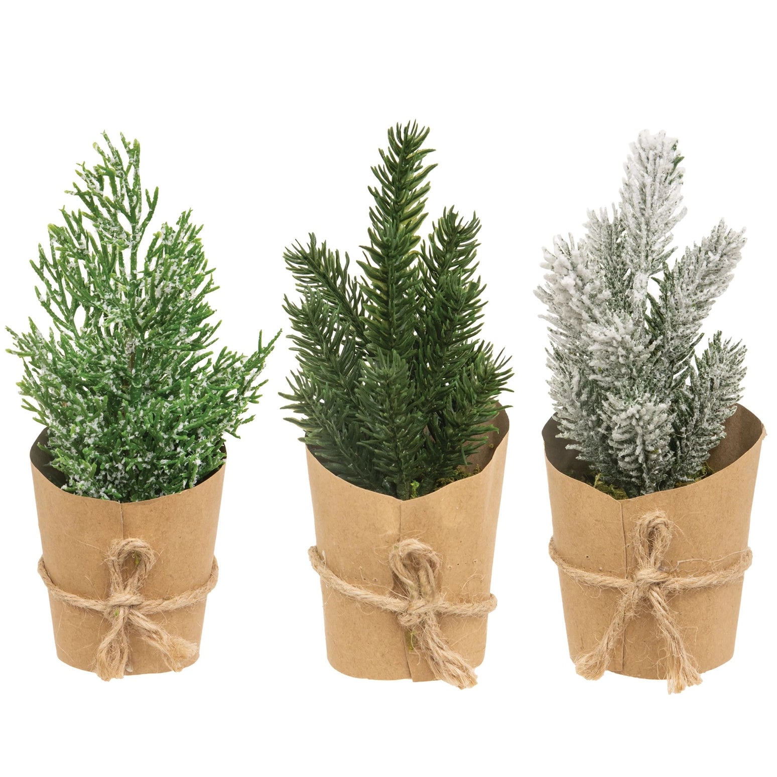 Paper Wrapped Mini Christmas Tree – 7.5 Inch Assorted Styles