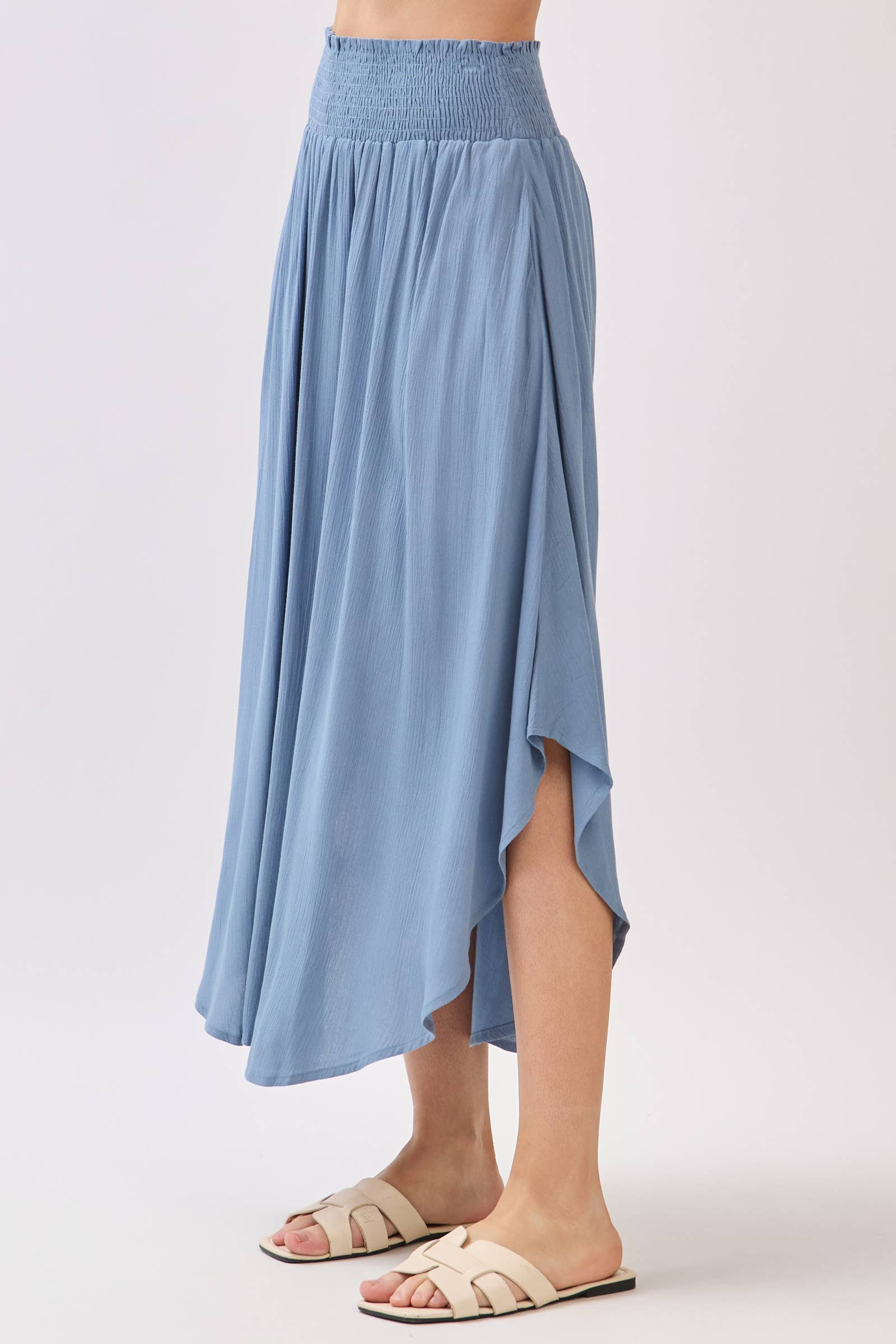 Light Shadow Blue Maxi Skirt
