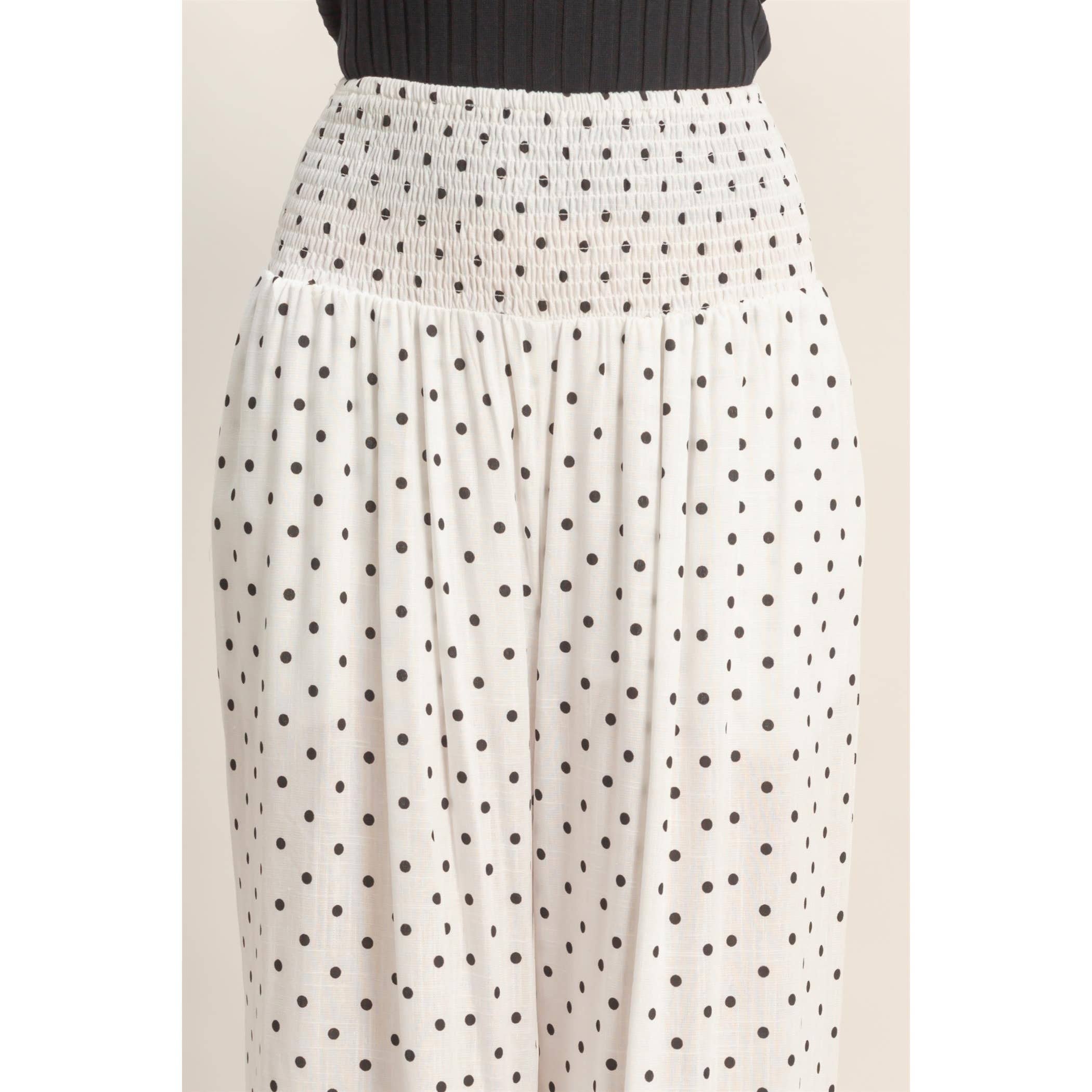 Polka Dot Wide-Leg Pants