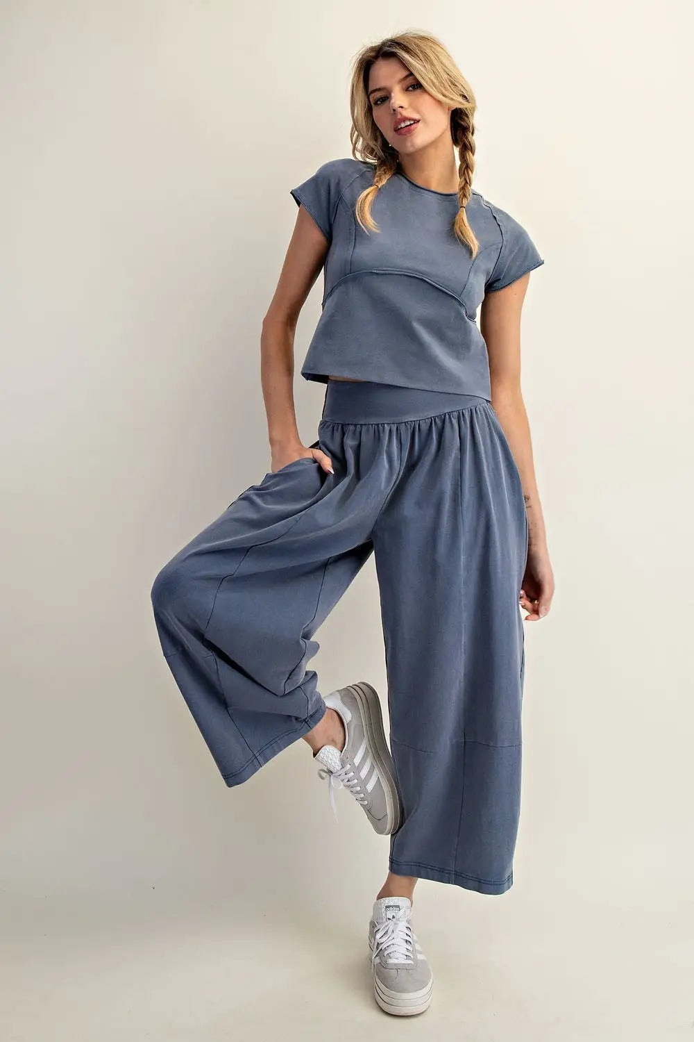 Mineral Washed Cropped T-Shirt