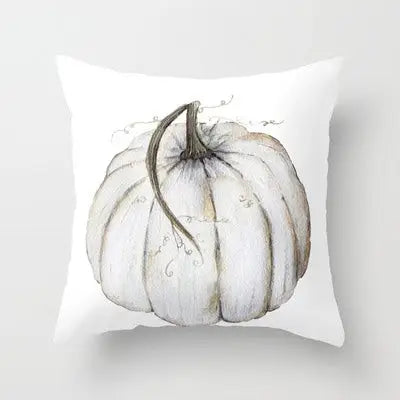 White Fall Pumpkin 18x18 Pillow