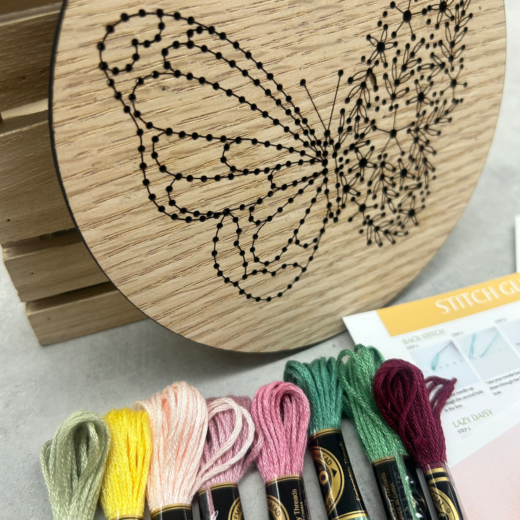 Floral Butterfly DIY Embroidery Kit