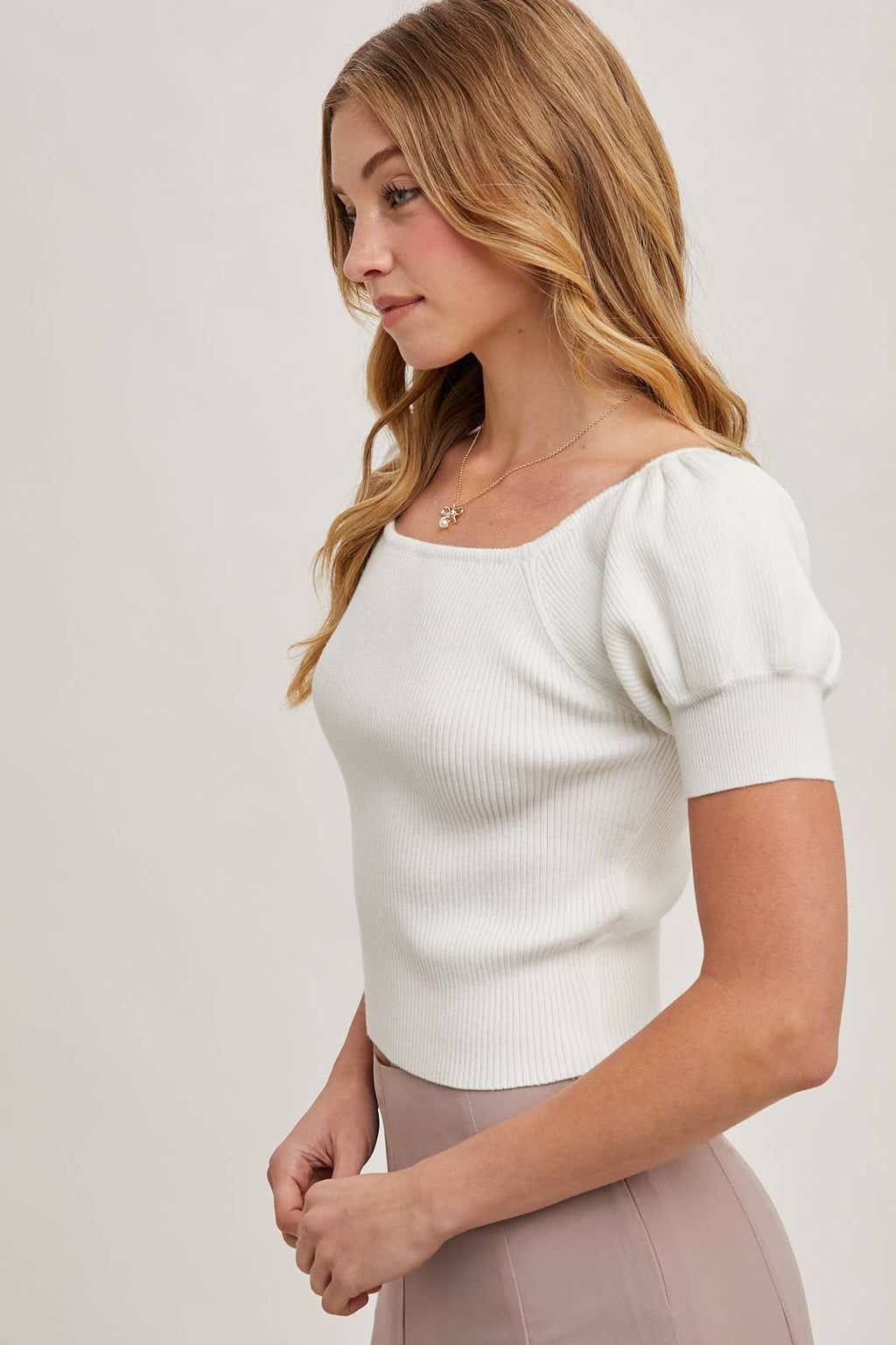 Square Neck Puff Sleeve Top