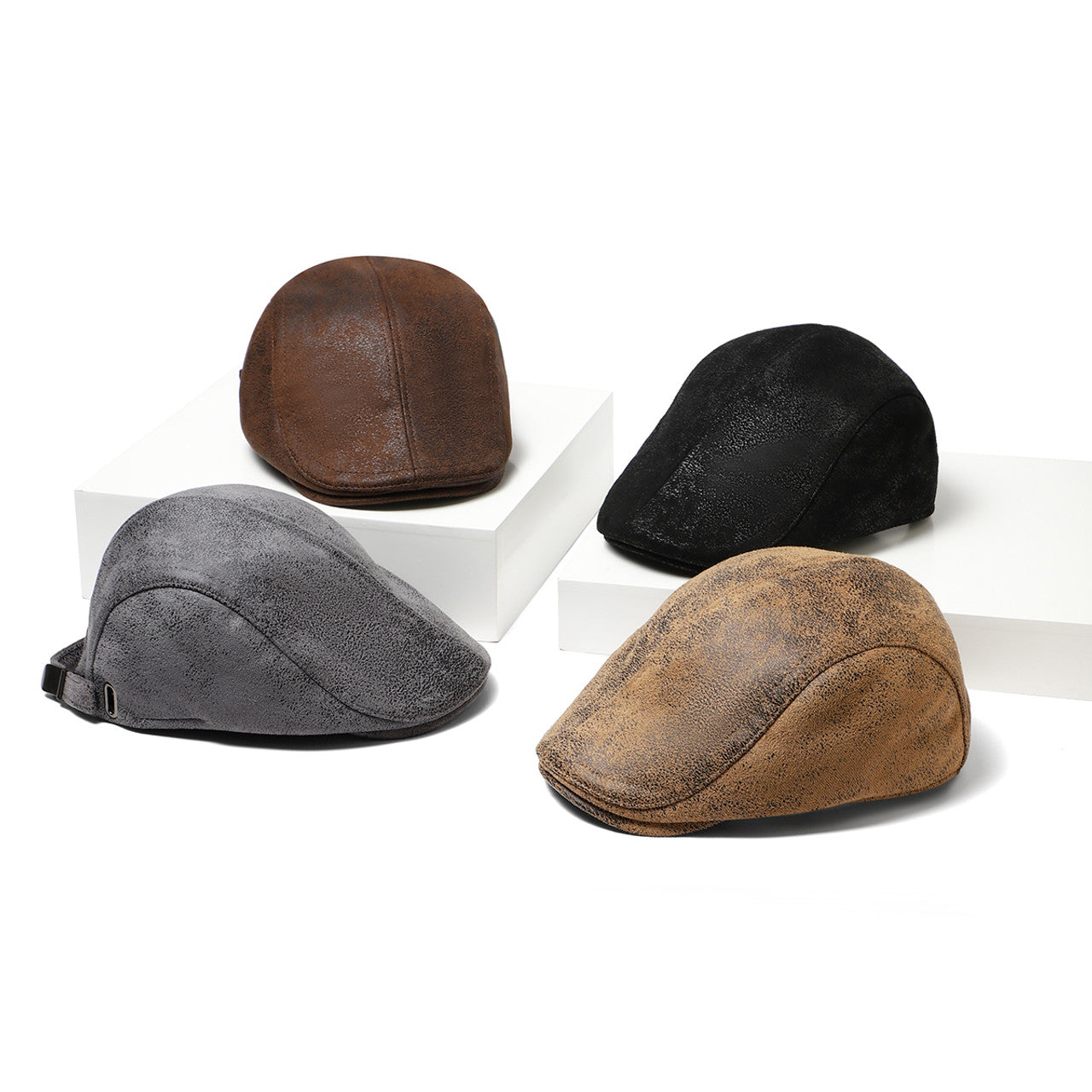 Men’s Faux Aged Leather Ivy Hat
