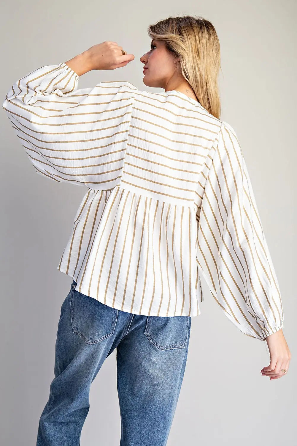 Taupe Stripe Blouse
