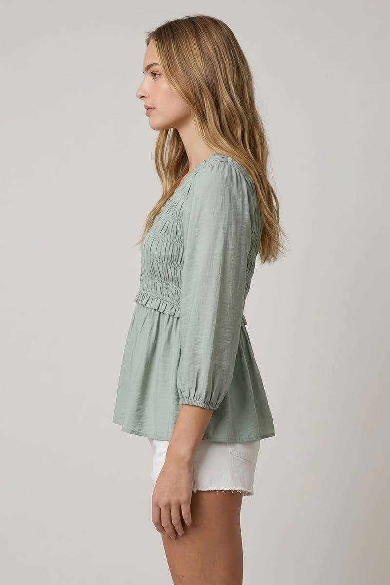 Sagemint Peplum Blouse