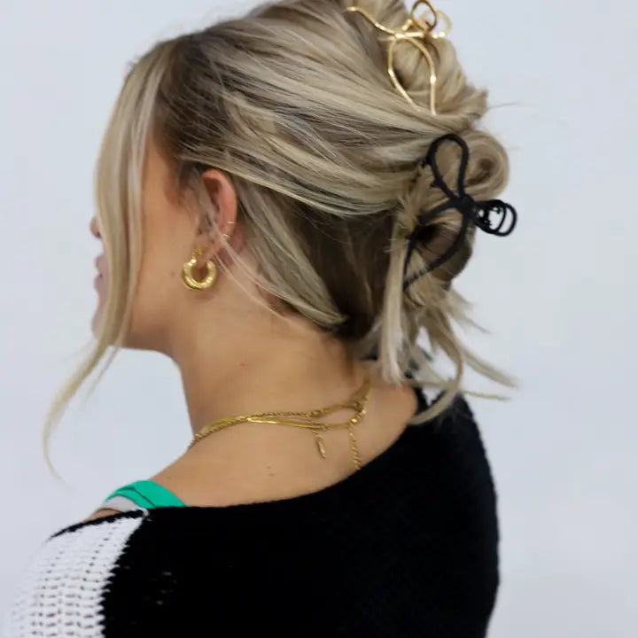 The Metal Bow Claw  YELLOW GOLD