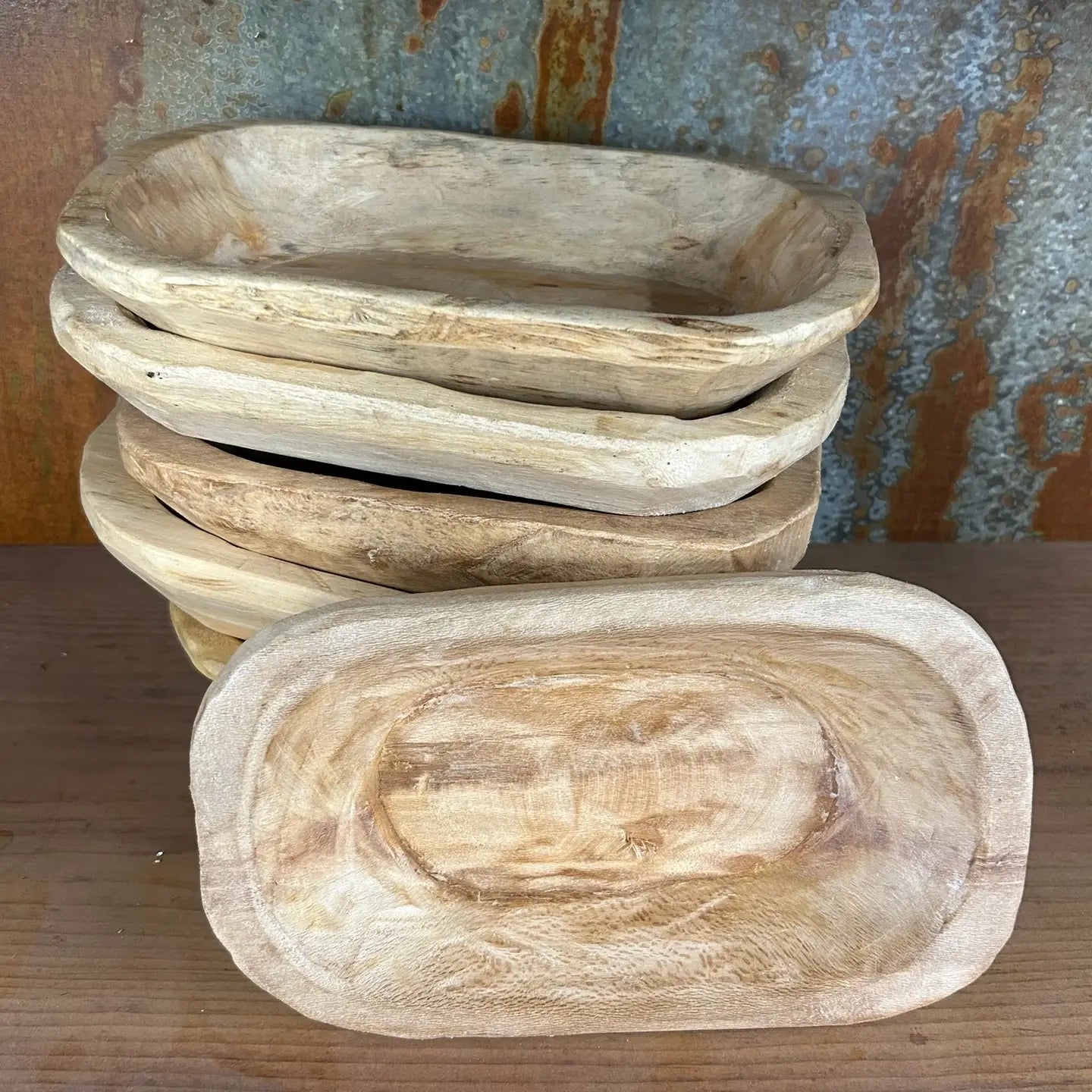 Small Wooden Dough Bowl - Unstained Wood