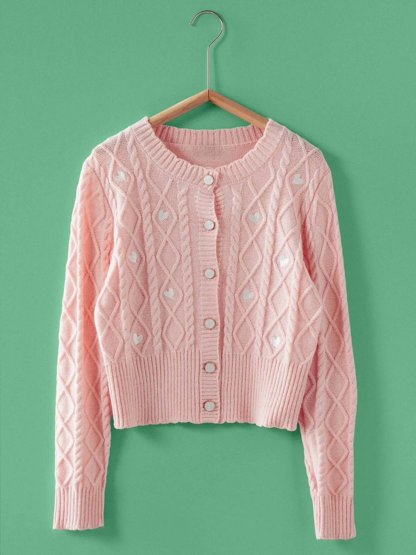 Heart Embroidered Cardigan