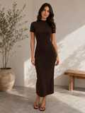 Dark Chocolate Brown Sweater Dress