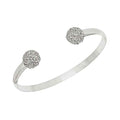 Pavé Ball Open Cuff Bracelet – Silver