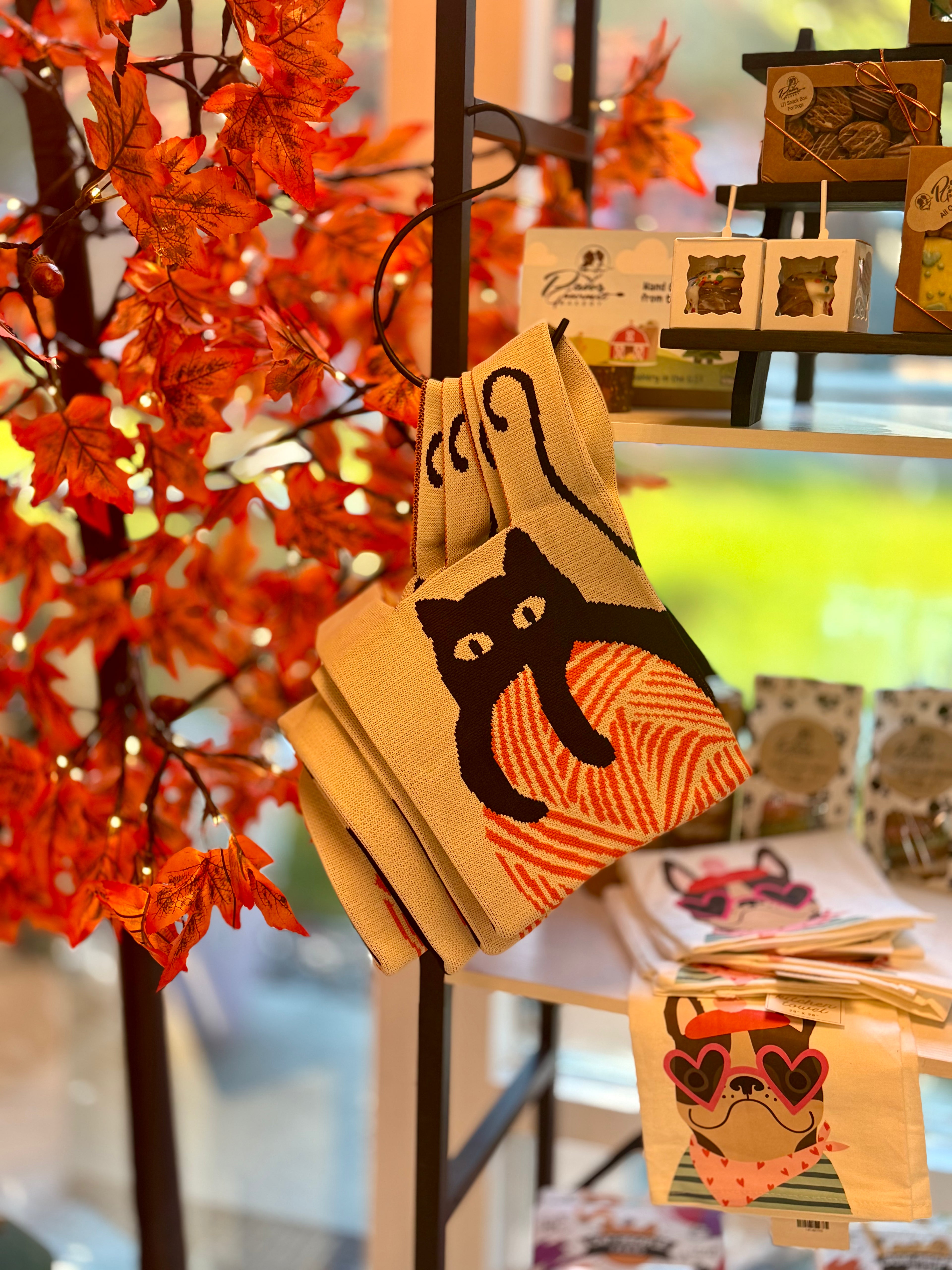 Cute Black Cat Knitted Clutch Size Bad