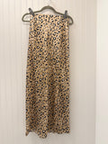 Satin Leopard Print Midi Skirt
