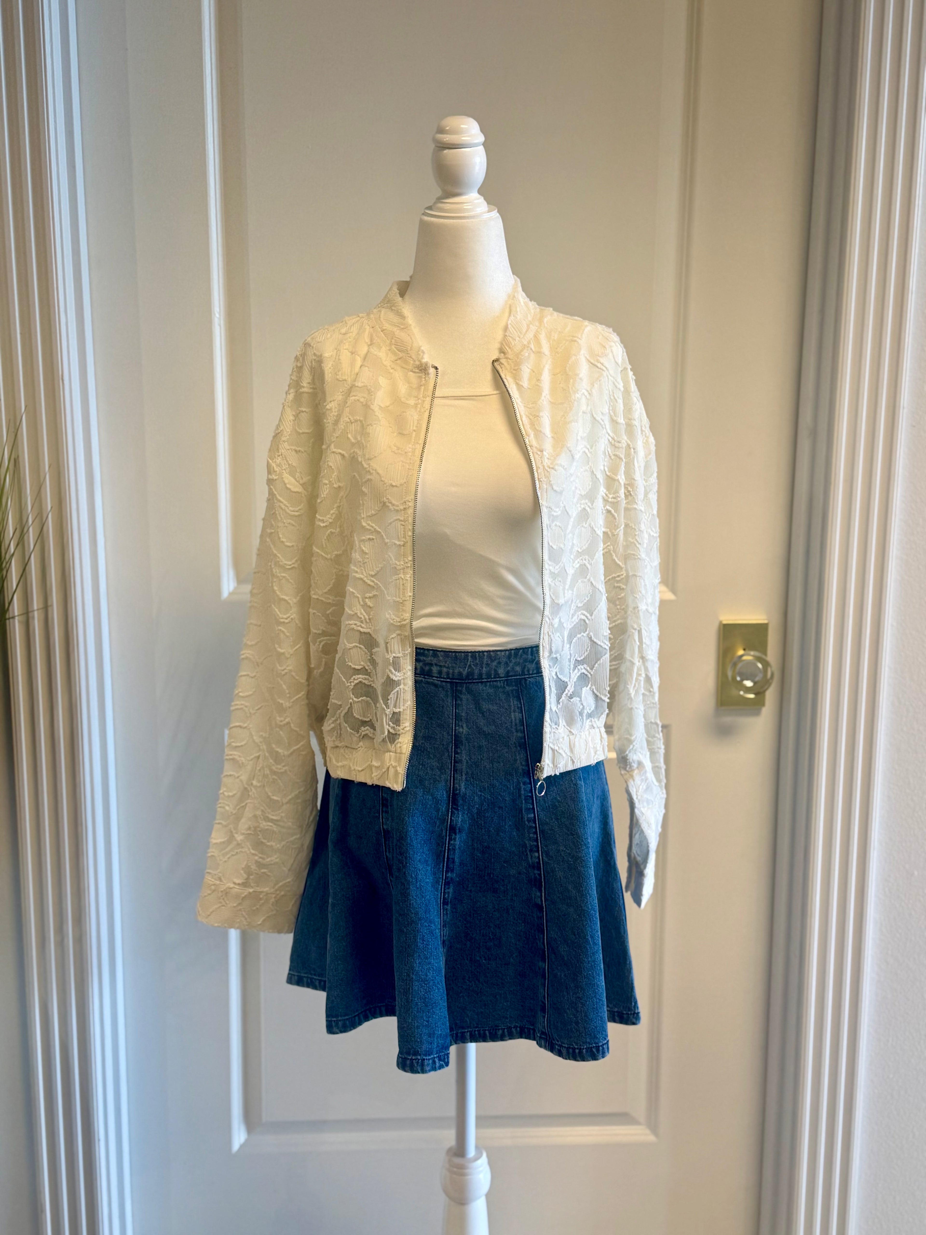 Jacquard Sheer Jacket