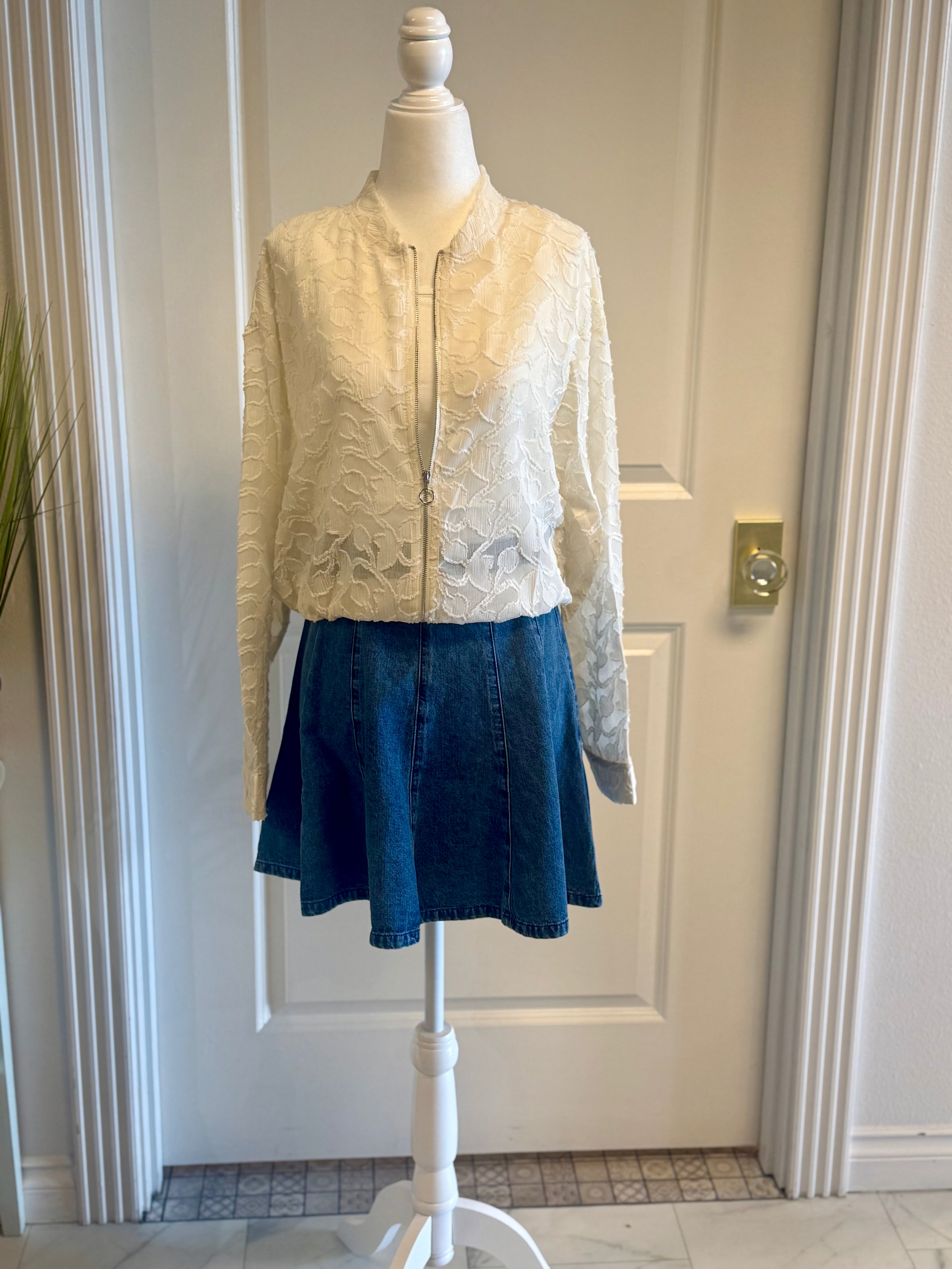 Jacquard Sheer Jacket