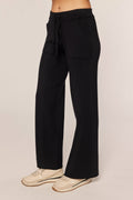 Wide Leg Sweater Pants Black