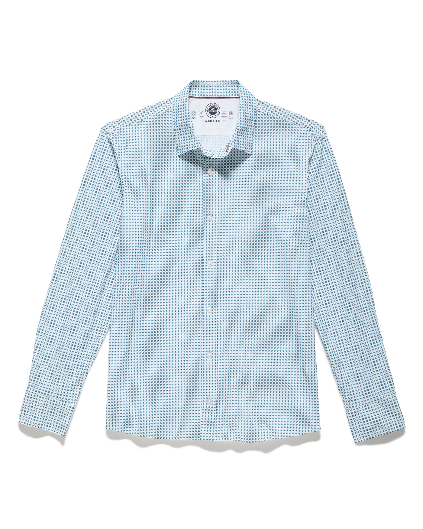 Blue Gingham Jersey Stretch Shirt