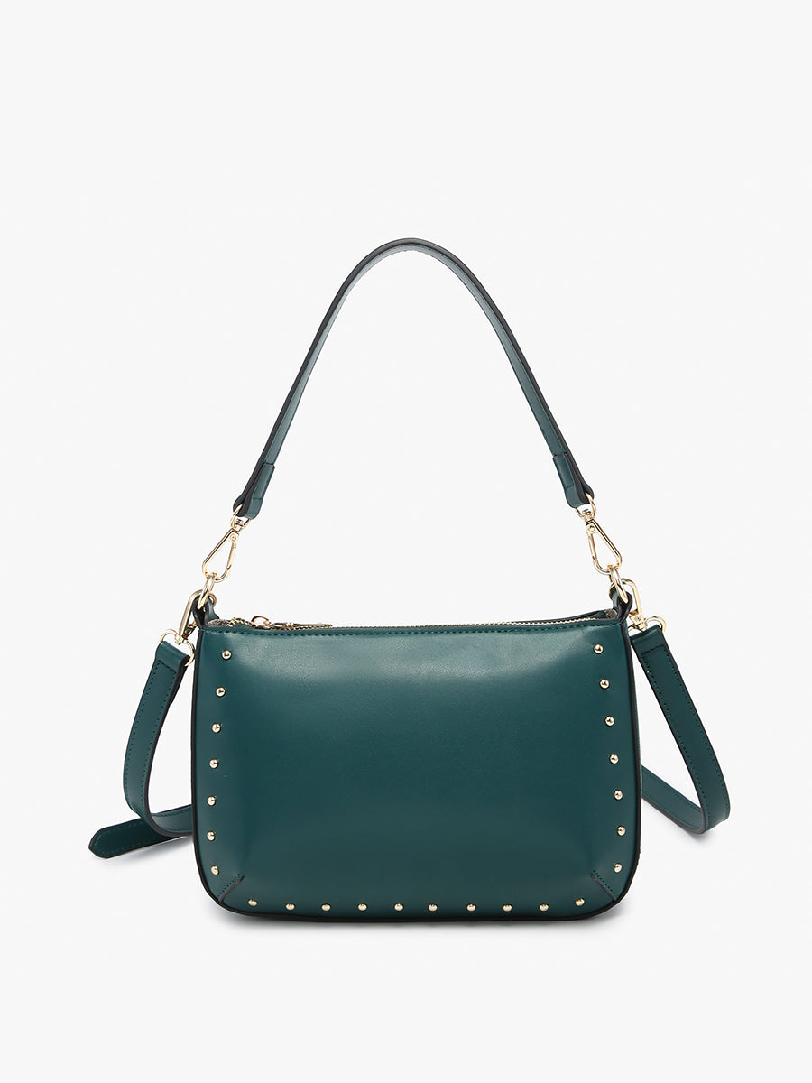 Carmen Vegan Studded Crossbody Peacock