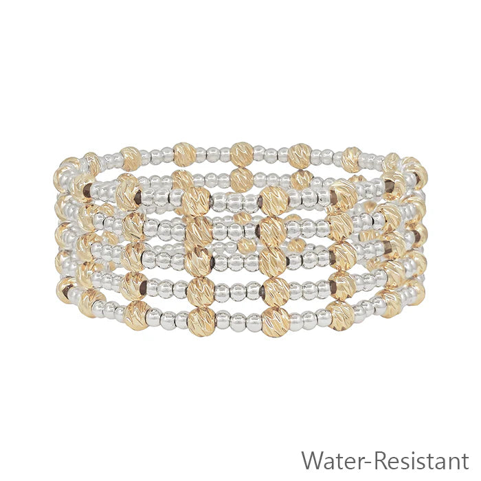 Water Resistant Gold & Silver Stretch Bracelet