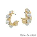 Water Resistant Gold and Silver Two Tone 1" Hoop Earring