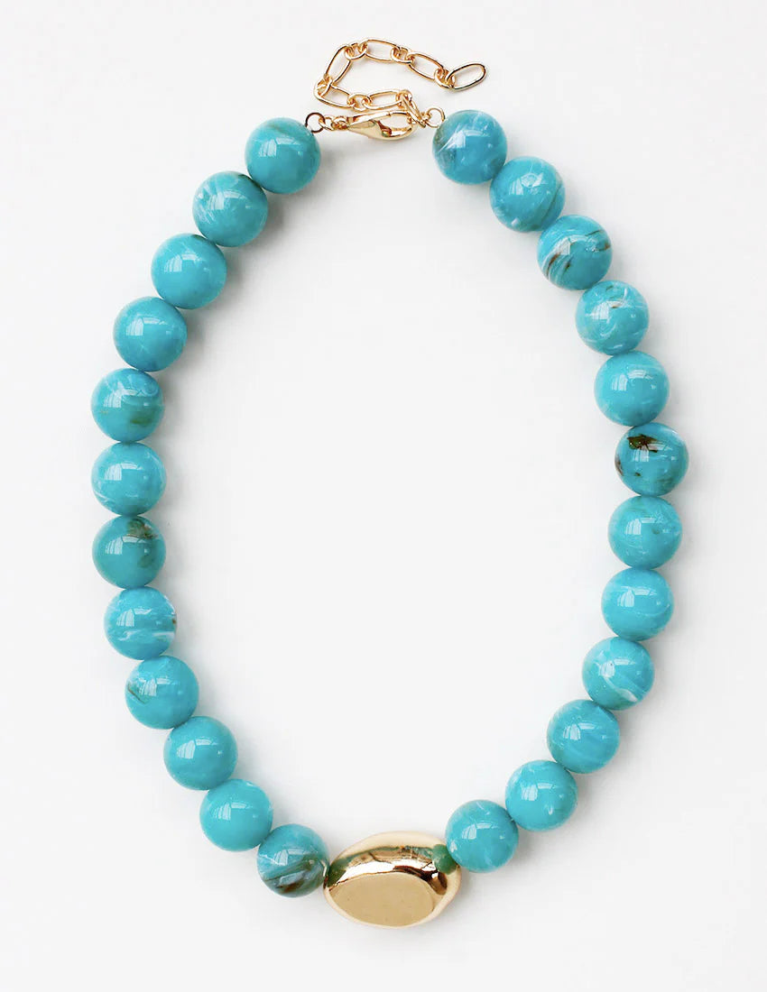 Turquoise Beaded with Gold Accent