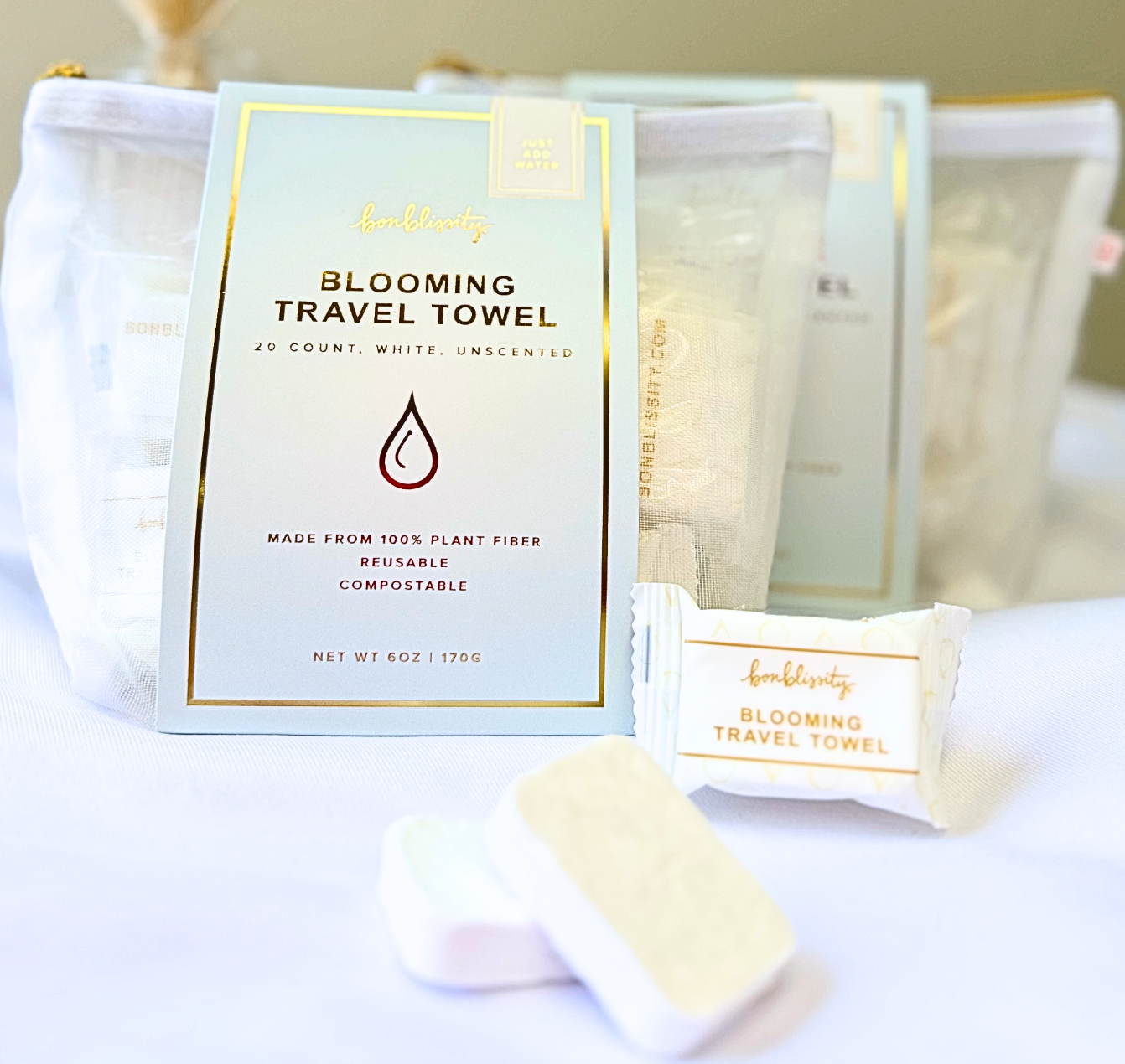 Blooming Travel Towel - 1 Pack (20 ct)