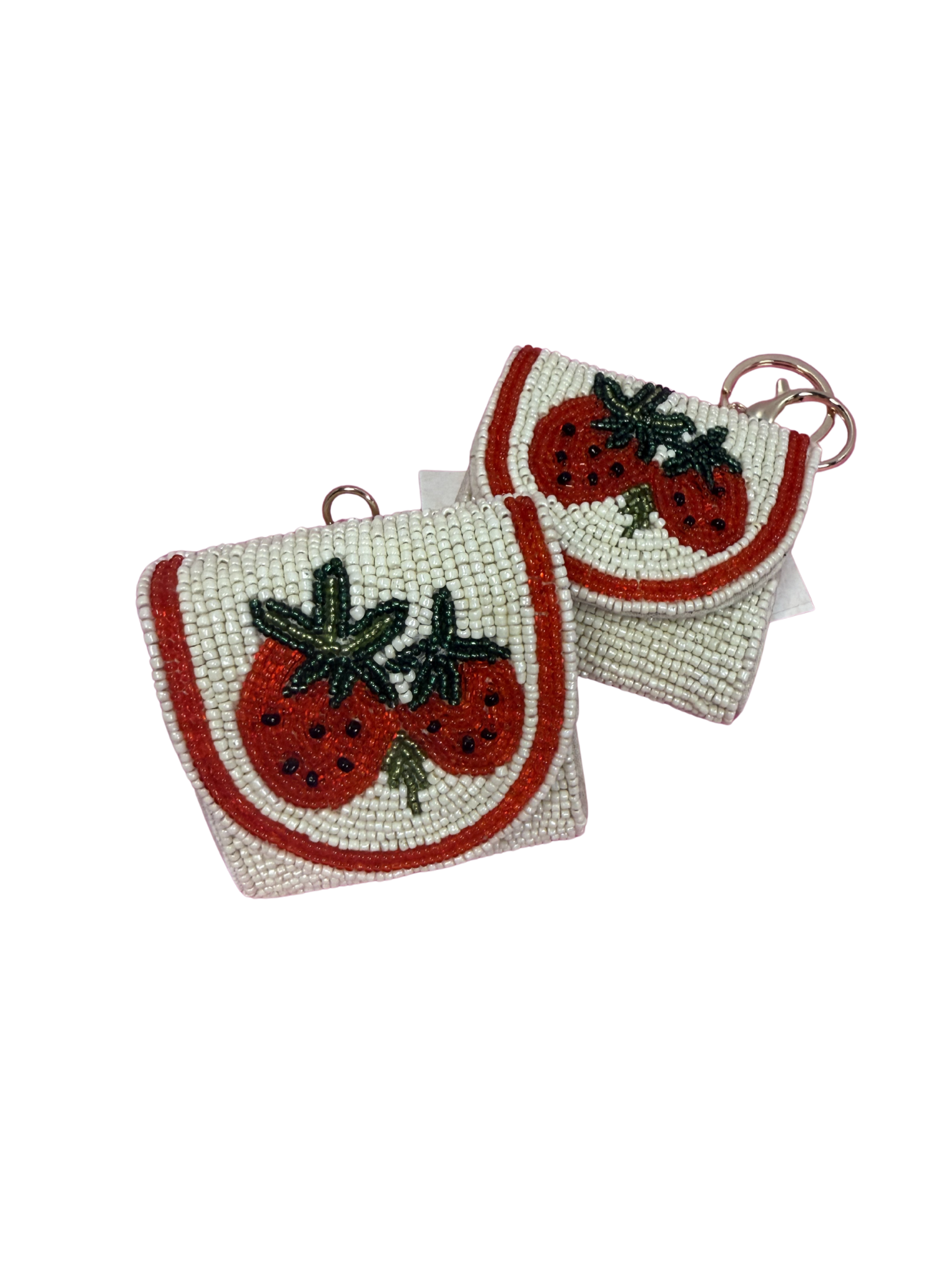 Strawberry Beaded Mini Pouch