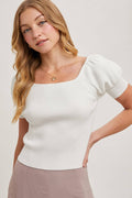 Square Neck Puff Sleeve Top