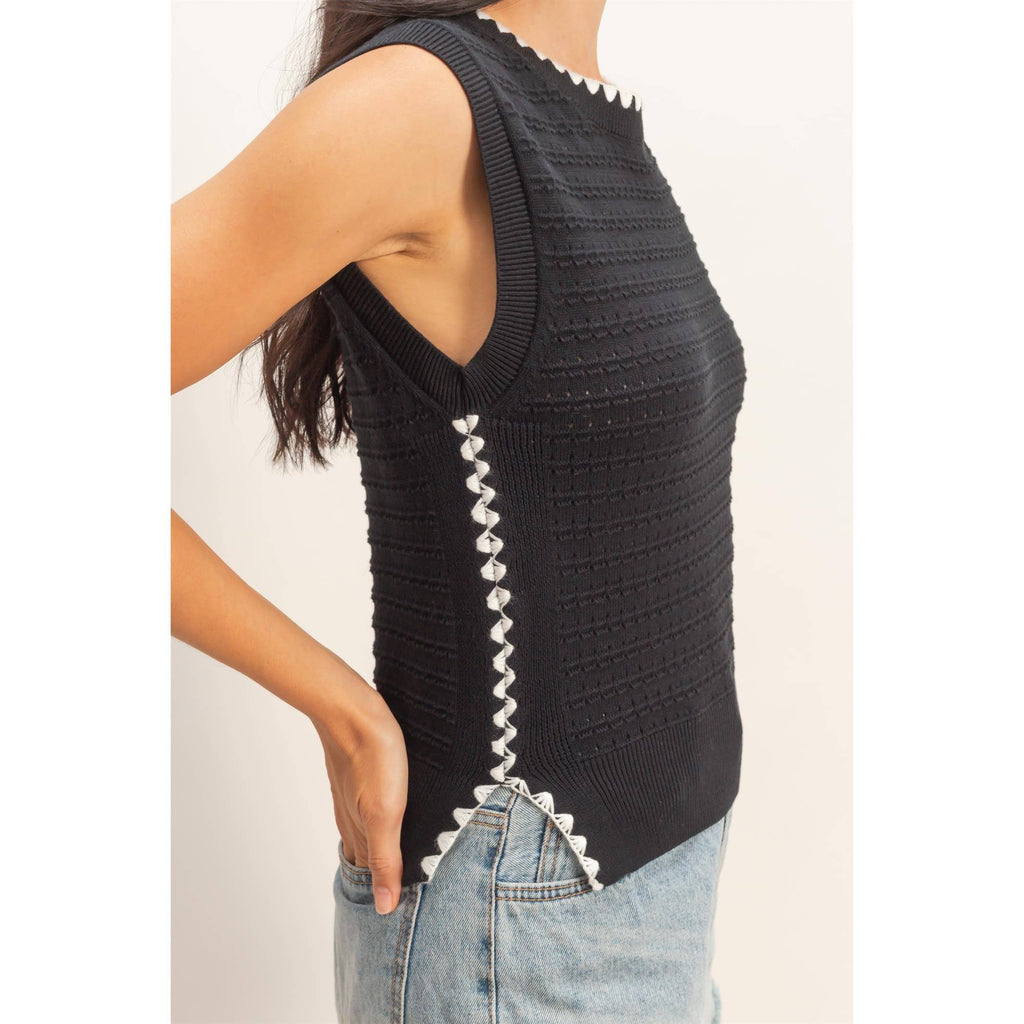Eyelet Sleeveless Top