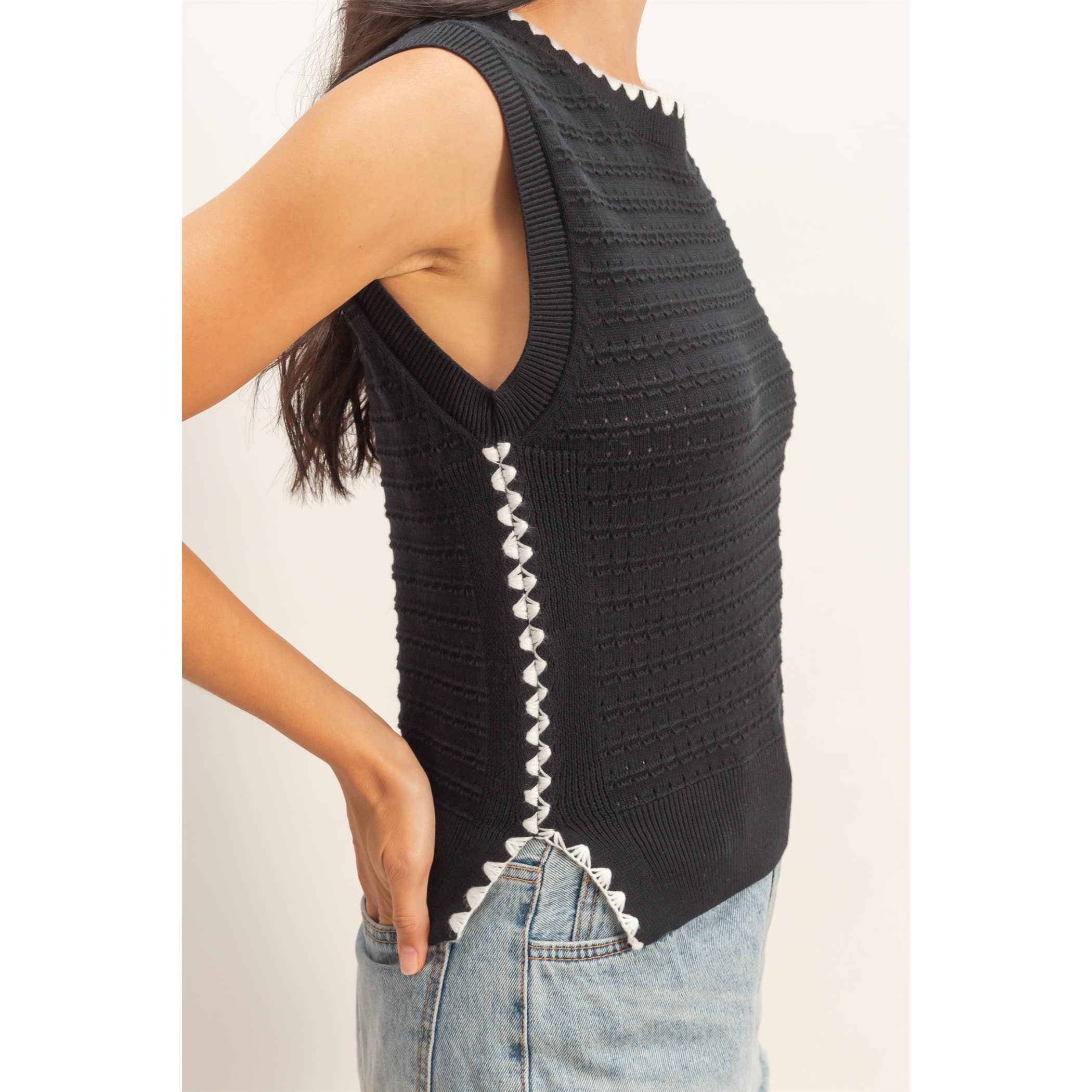 Eyelet Sleeveless Top
