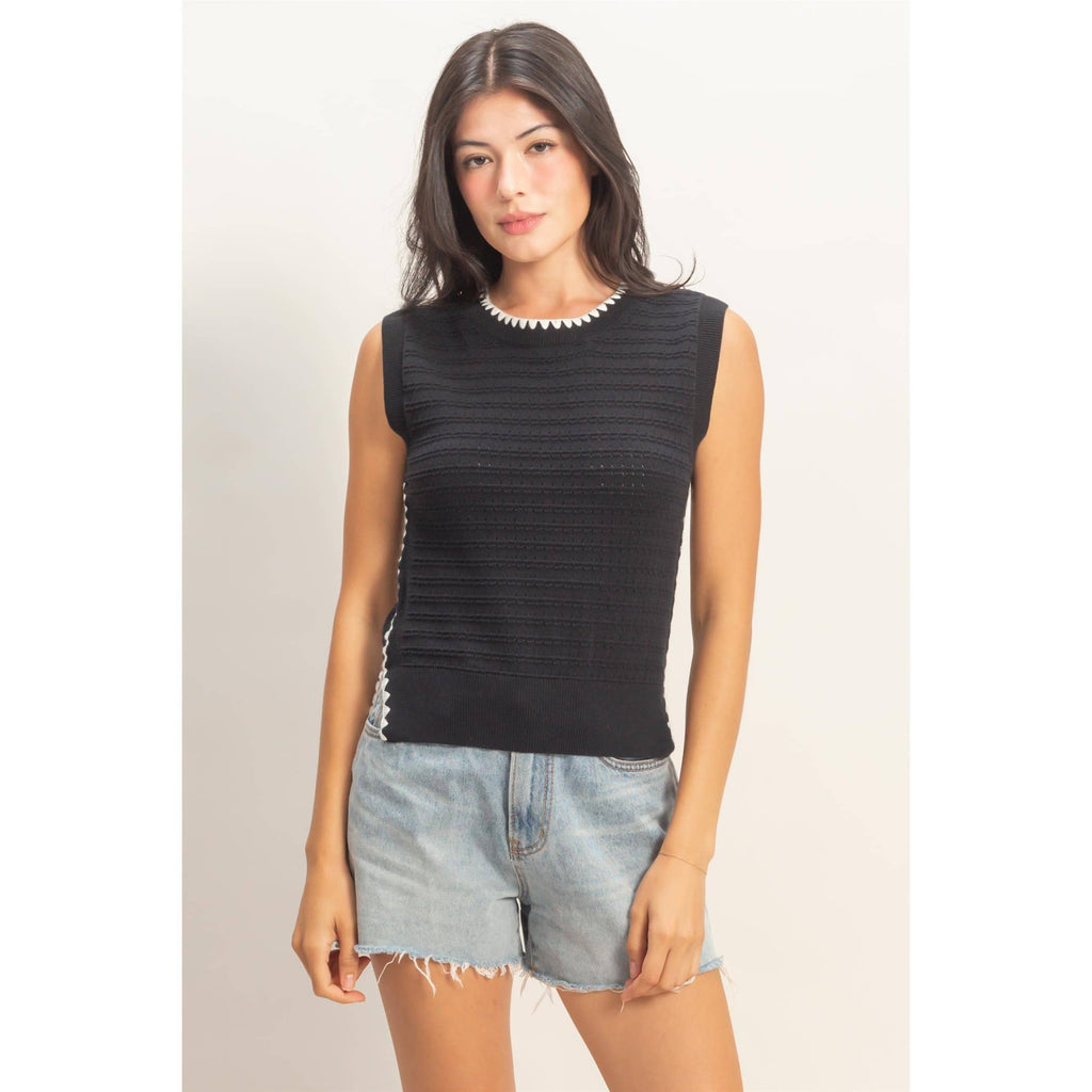 Eyelet Sleeveless Top
