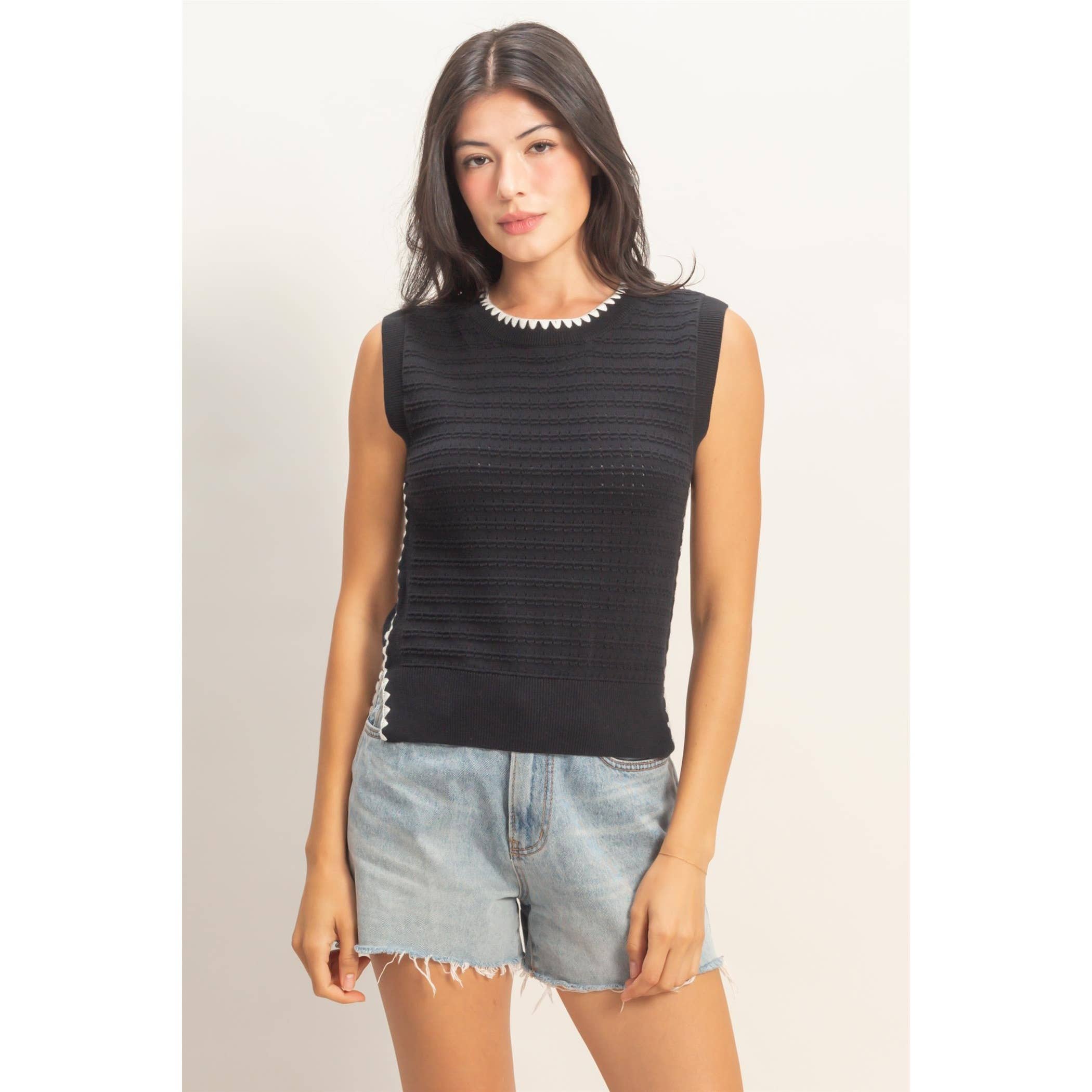 Eyelet Sleeveless Top
