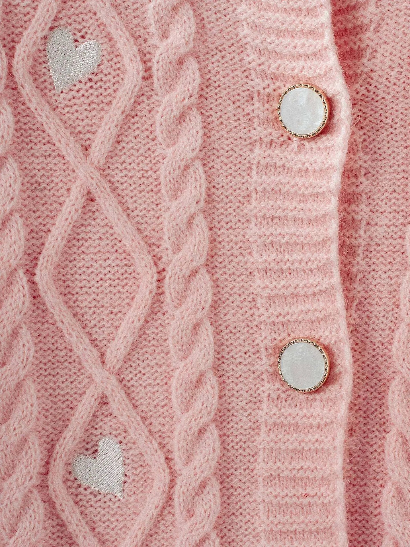 Heart Embroidered Cardigan