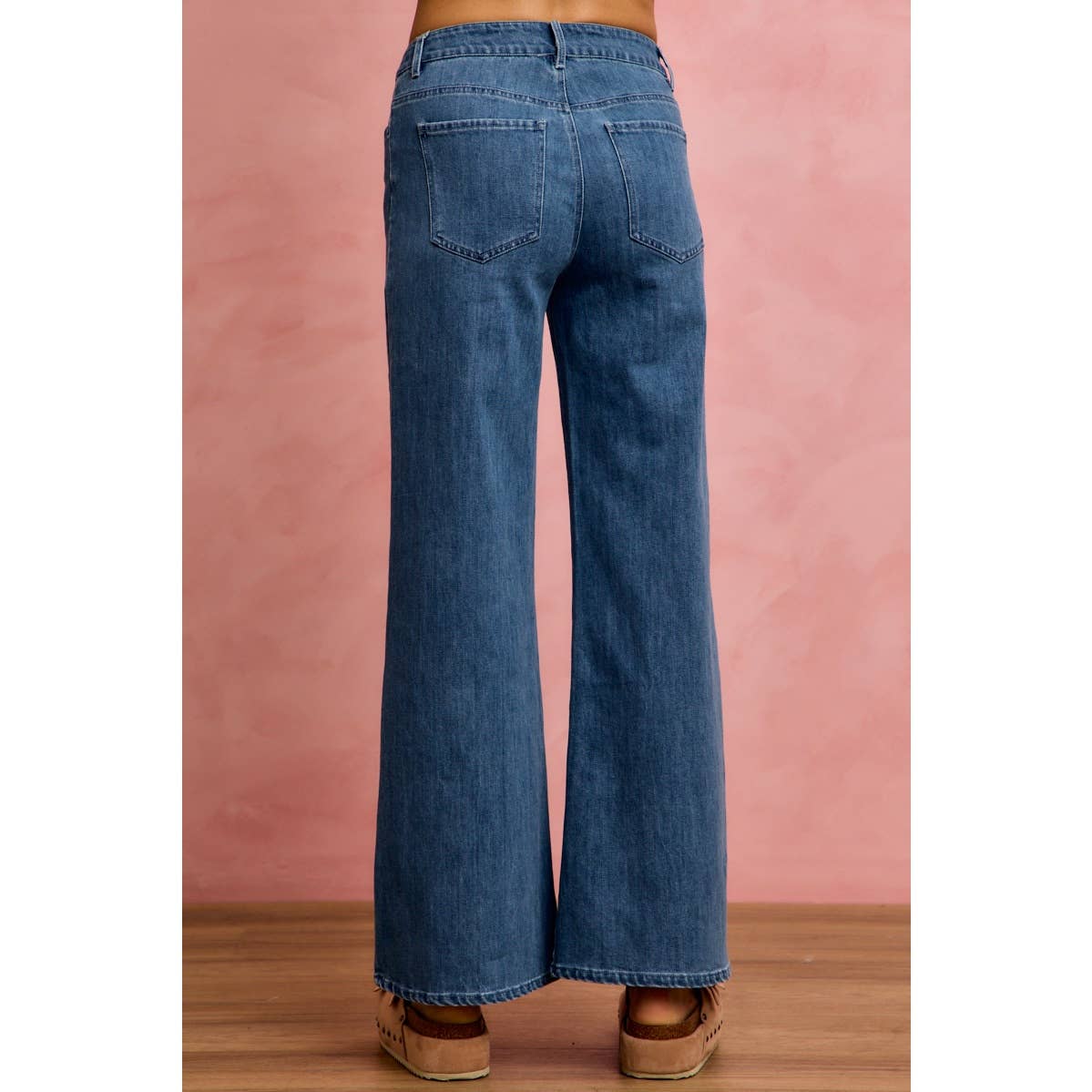 Seam Detail Stretch Mid Rise