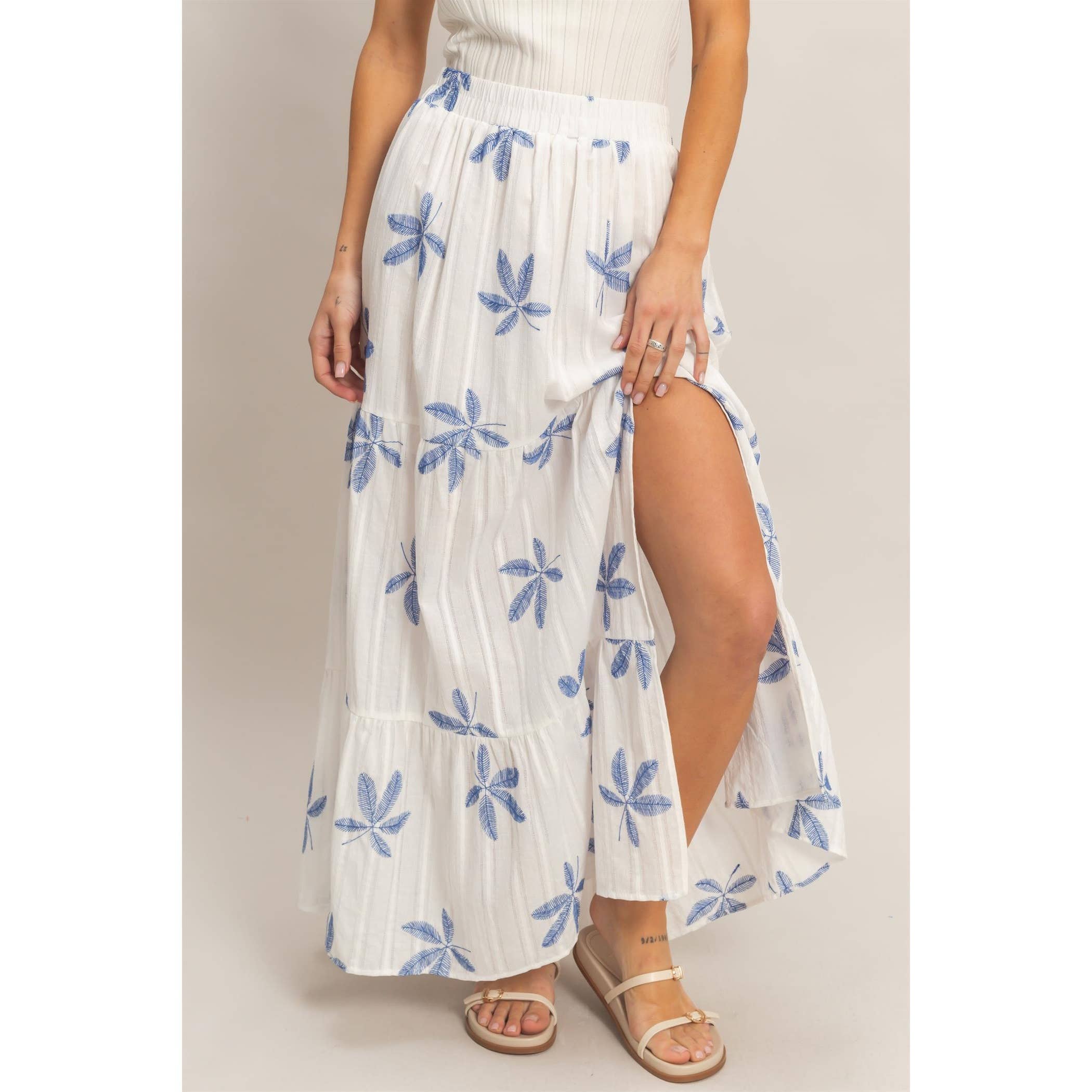 Tiered Skirt With Side Slit