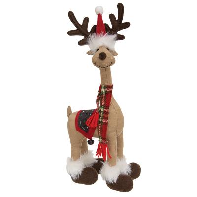 Standing Smiling Reindeer w/ Plaid Scarf
