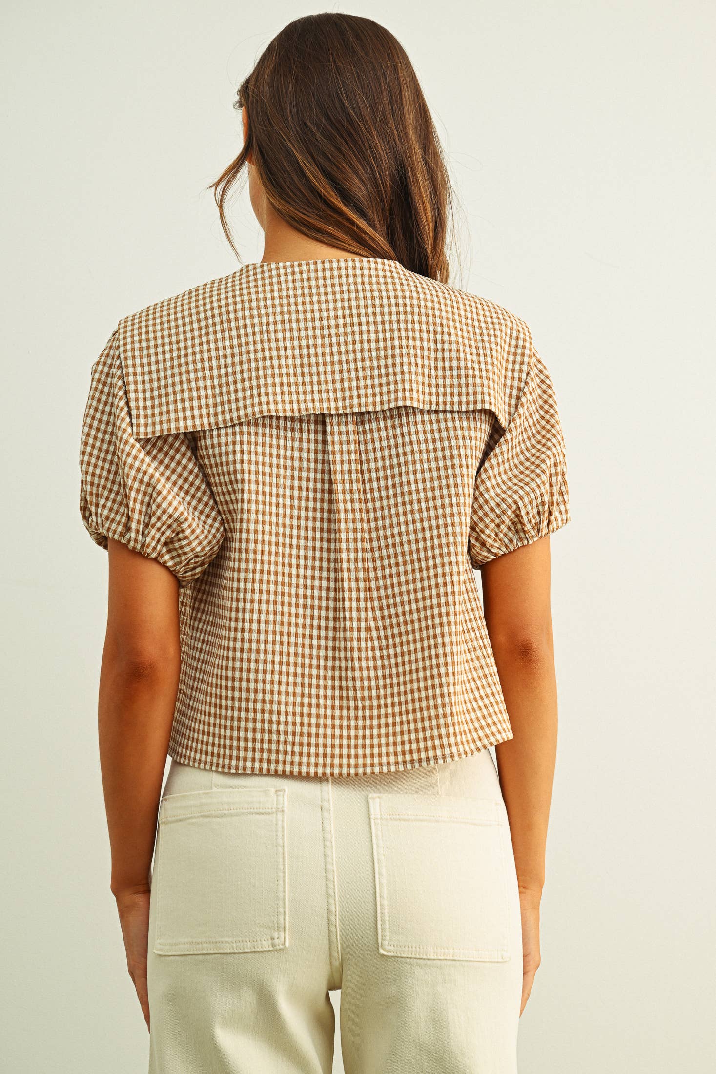 Gingham Tie-Front Top