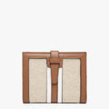 Brown & White Bessie Canvas Striped Wallet