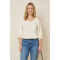 Puff Sleeve V-neck Blouse