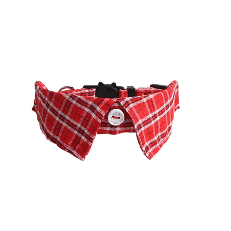 Red and White Check Cat Collar