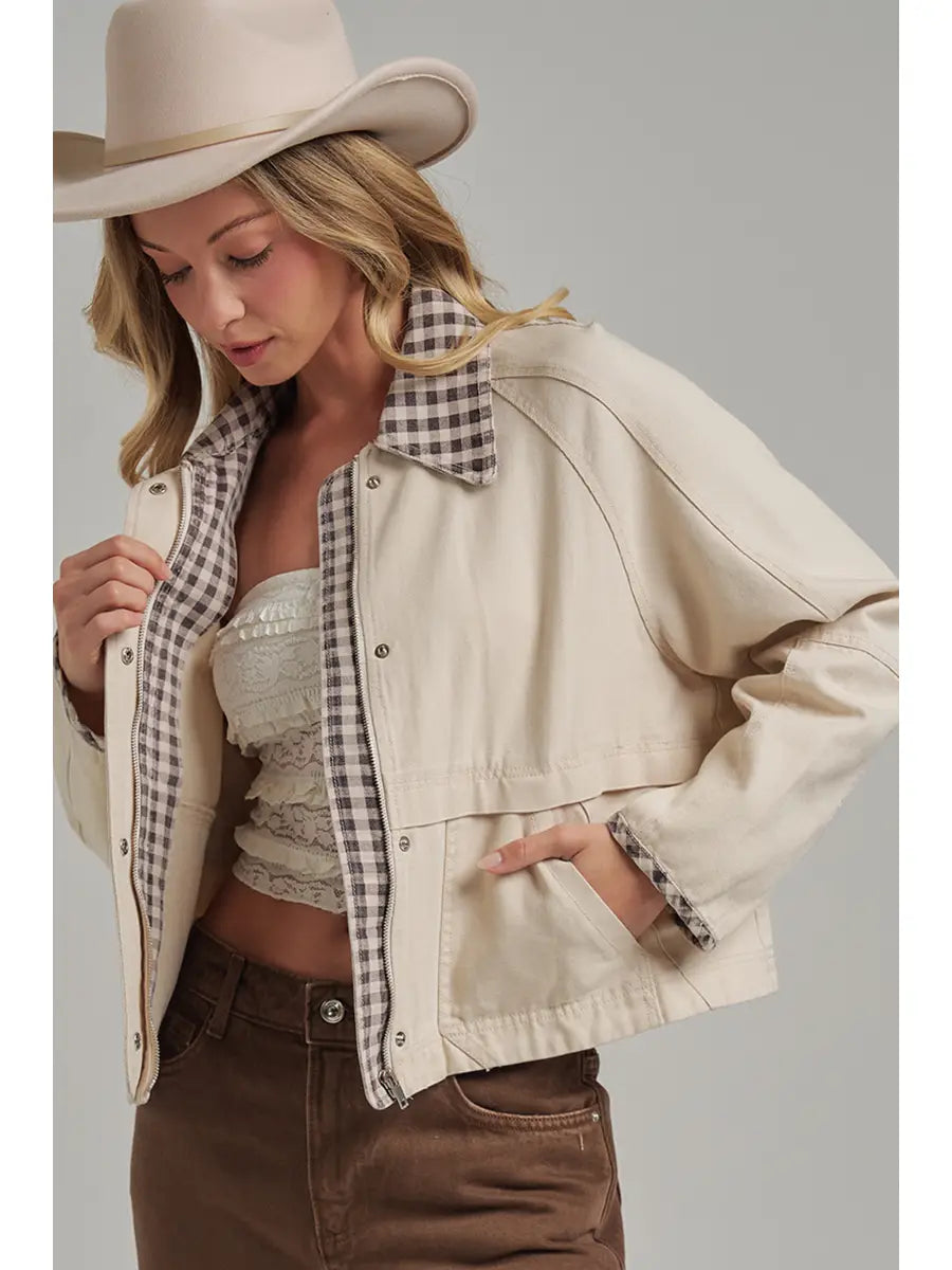 Oxford Twill Gingham Jacket