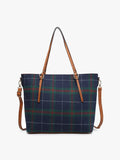 Navy Plaid Ingrid Tote