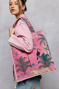Everyday Quilted Striped Tote Bag