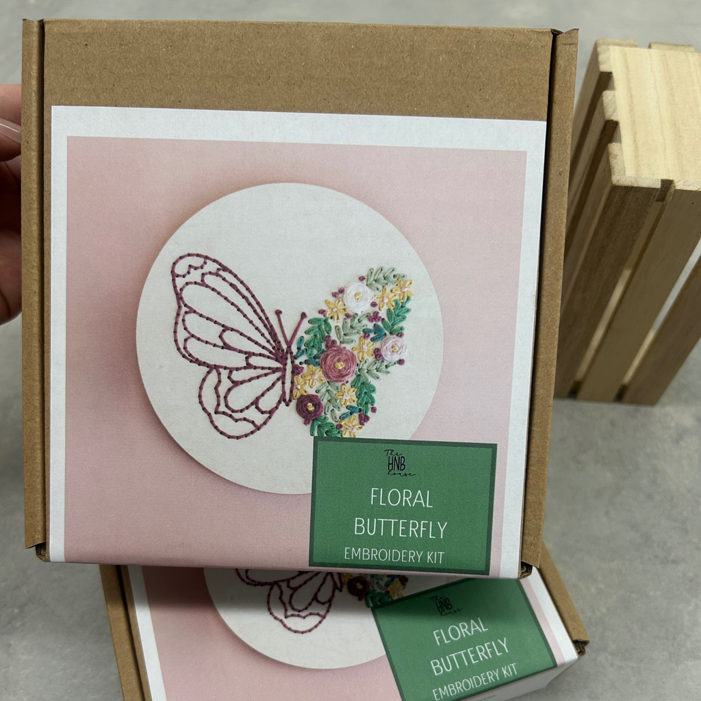 Floral Butterfly DIY Embroidery Kit