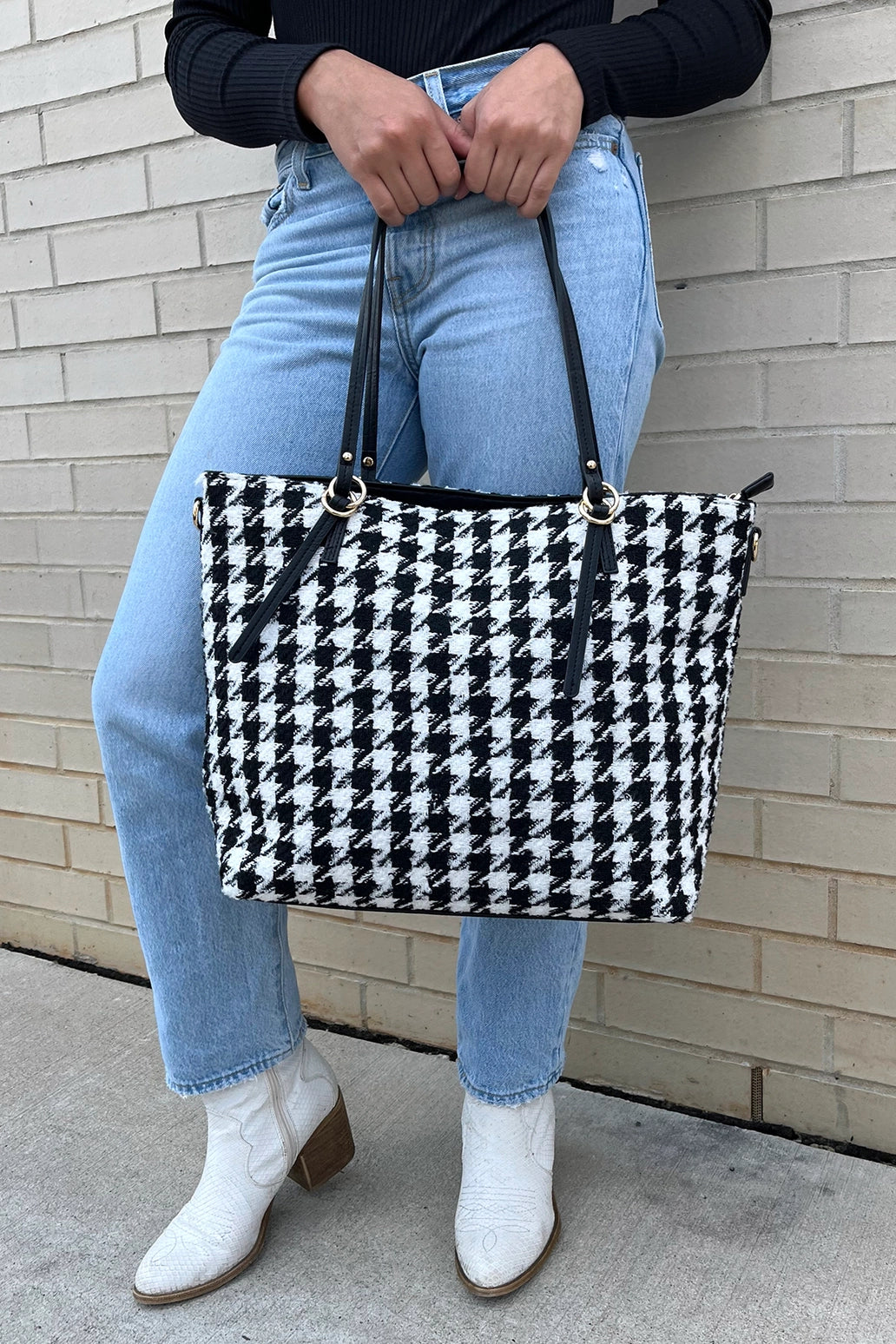 Houndstooth Ingrid Tote