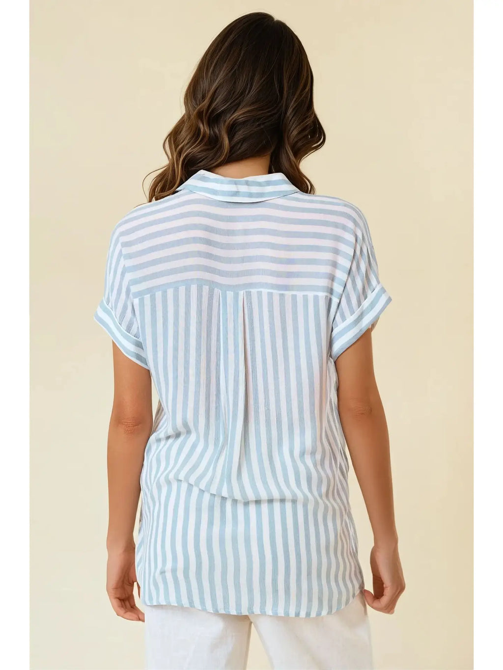 Blue/White Stripe Button-Down