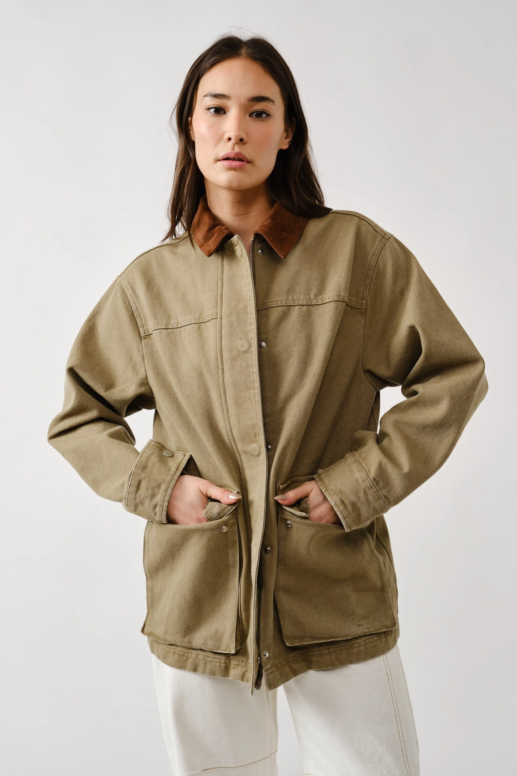 Barn Jaceket with Corduroy Collar