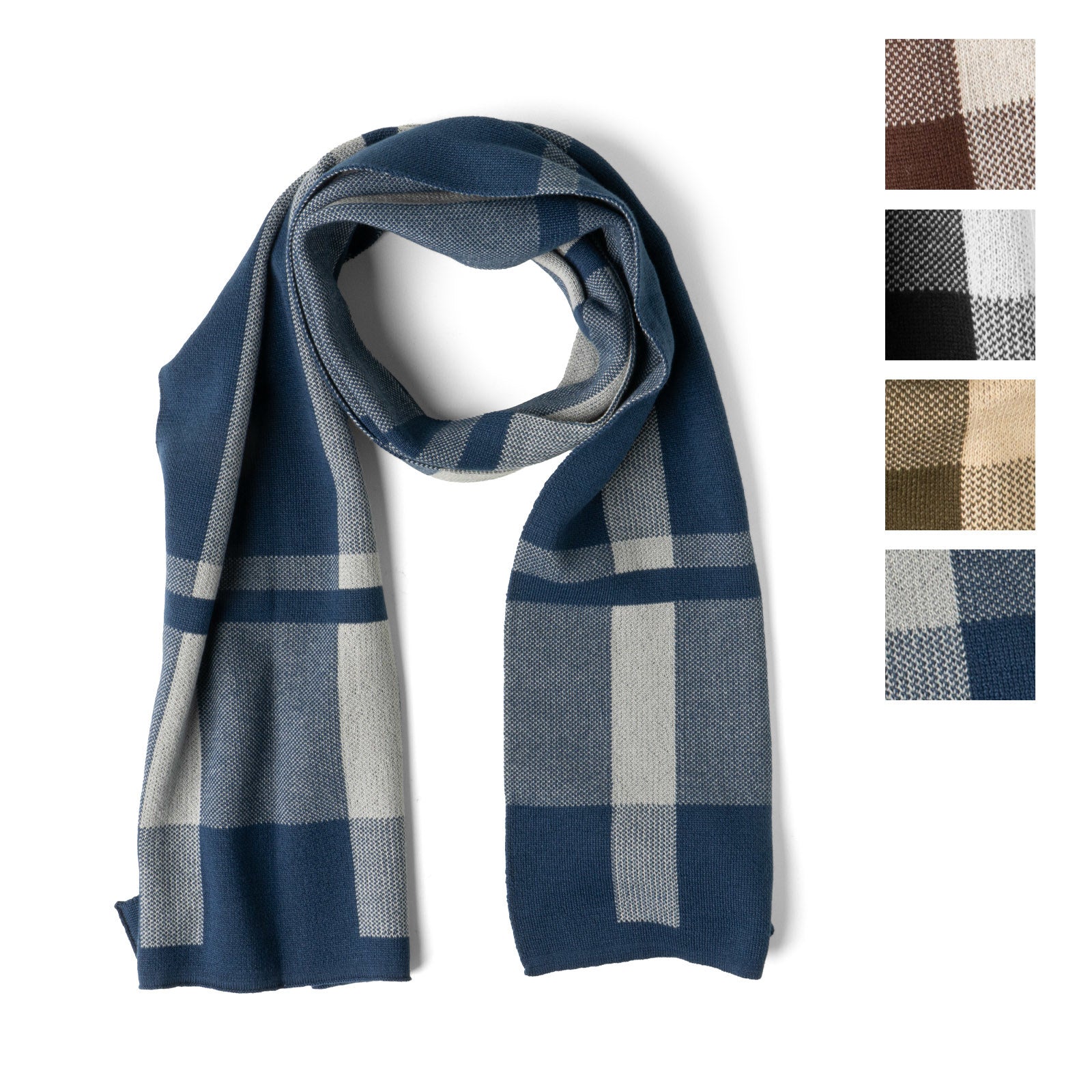 Knit Gentleman's Plaid Knit Scarf