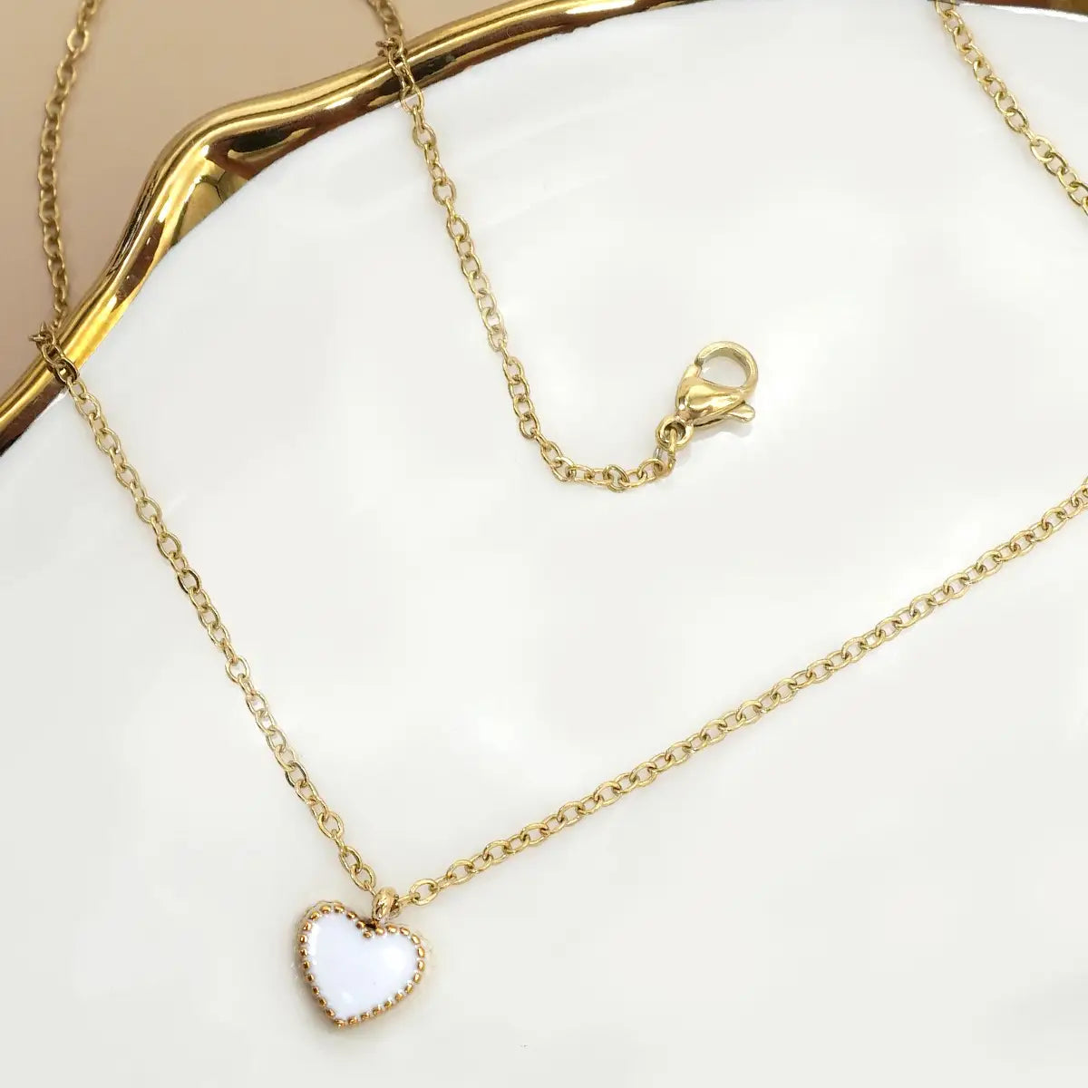 18K Stainless Steel Tarnish Free Heart Necklace